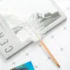 20 stks groothandel kleurrijke veren pen wit met aangepast logo metalen balpoint schattige pennen