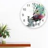 Horloges murales peinture à l'huile Style piano femme musique PVC horloge Design moderne décor à la maison chambre silencieux Oclock montre pour salon