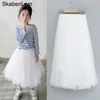 Skirts Girls TuTu Skirt Teenager Long Fluffy Ball Gown Soft Pettiskirts Teen Girl Princess Dance Birthday Party Halloween Clothes 3 12y 230420