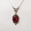 Hänge halsband gotiska blodröd kvarts charm halsband fjäril för kvinnor vampyr präglade häxa smycken tillbehör vintage chokers