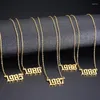 Pendant Necklaces Digital Stainless Steel Necklace Charm Birthday Do Not Fade Choker Gift For Women Fine Jewelry