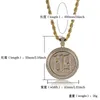 Hip Hop numer 69 Rotatable podwójna warstwowa dysk Naszyjnik męski Mens Ins Personalized Rotate Charm 18k Real Gold Pleated Bling C Stone Bijoux Prezenty dla mężczyzn faceci