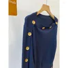 Women's Sweaters Simple And Exquisite 21 Autumn Winter Metal Button Design Wool Blend Fun To Wear Blue Pullover Sweater