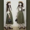 Arbetsklänningar lolita klänning broderi sk doll krage långärmad skjorta retro japanska kläder dräkt viktoriansk för kvinnor