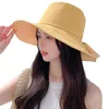 Wide Brim Hats Elegant Women Bucket Hat Foldable Fisherman Bow-knot Decor Gardening Summer Vacation Sunscreen