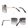 Sunglasses Half Frame Women Brand Pearl Square Fashion Shades UV400 Vintage Glasses Traveling Sun For