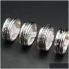 Cluster Rings Bk Lots 30Pcs Mtistyle Fashion Black Band Rotating Size 1721 Men Women Personality Gifts Jewelry Punk Rock Hip Dhgarden Dhehx