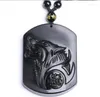 Pendant Necklaces Natural Stone Quartz Crystal Black Obsidian Hand Carved Wolf Hoof Lucky Amulet For Diy Jewelry Making Necklace