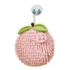 Towel Chenille Hand Wipe Ball With Hanging Loop For Kitchen Bathroom Quick Drying Soft Absorbent Persimmons Handball