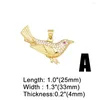 Hänge halsband ocesrio mode stor söt fågel för halsband koppar guld pläterad cz kolibri papegoja smycken tillverkning leveranser pdtb038