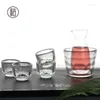 Höftkolvar japansk stil retro kolv glas handgjorda hem runda konst hushållen flasque alcool bordsmaterial