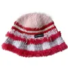 Berets Women's Winter Warm Beanie Colorful Crochet Loose Fashion Hat Soft Plush Hand Knitted Bucket