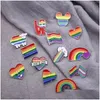 Accessoires de dessin animé arc-en-ciel Lgbt broche coeur drapeau mouton souris émail épingles lesbiennes Gays fierté Badge amant vêtements épinglette cadeau 13 Dhuja