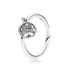 Anéis de cluster autêntico 925 prata esterlina pendurado família árvore da vida anel de moda para mulheres presente jóias diy