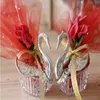 Gift Wrap 24 set Wedding Favor Boxes Acrylic Swan With Beautiful Lily Flower Wedding Gift Candy Favors Novelty Baby Shower Candy Boxes 231102