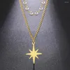 Ketten Unift North Star Halskette für Frauen Luxus Perle Perlen Edelstahl Halskette Choker Zubehör Modeschmuck vergoldet