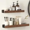 Bathroom Shelves Solid Wood Bathroom Shelf Wall Mount Corner Shelf Shower Shampoo Soap Cosmetic Shelves Kitchen Storage Rack Bathroom Accessories 230421