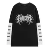 T-shirt Femme Gothic Graphic Punk T-shirt Hommes Été Hip Hop Japonais Harajuku Style Y2K Imprimer Lâche Étudiant Faux Deux Chemise 230421