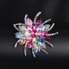 Stift broscher Nytt mode Big Flower Crystal Brosch för kvinnor Fashion Brooch Pin Bouquet Rhinestone Brosches and Pins Scarf Clip Jewets Gifts Z0421