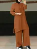 Этническая одежда, турецкая блузка, мусульманская мода, одинаковый комплект, женские элегантные спортивные костюмы, повседневный костюм с широкими брюками, весна 2023, из двух предметов