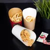 Kubki jednorazowe słomki 50 szt. Falafel chip kubek lody Kraft papierowy frytki jajko puff kubek biały plastik konfigurowalny