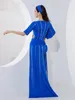 Stage Wear Femmes Robe de danse du ventre Strass Baladi Saidi Robes une pièce Filles Costume folklorique Robe longue avec franges 4pcs Ensemble