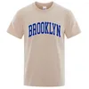 Heren t shirts Brooklyn York City Letter Drukheren t-shirts vintage ademende tops hoogwaardige casual shirt Harajuku katoenen t-shir