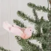 Décorations de Noël Simulation mousse plume oiseau mini décoration artificielle rose animal arbre pendentif famille mariage 231121