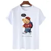 T-shirts pour femmes T-shirt imprimé ours en coton