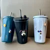 Thermoses Straw Cup With Lid Stainless Steel Thermos Mug Coffee Tea Cold Drink Bottle Water Thermal Tumbler Vacuum Flasks 231120