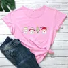 女性用TシャツクリスマスマッシュルームTシャツかわいいマッシュルームメリーティー女性トレンディカジュアル90年代美学トップ