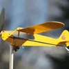 ديكورات حديقة 3D Piper J3 Cub Wind Spinner طائرة معدنية طائرة الطقس في الهواء الطلق سقف اتجاه الرياح مؤشر Weathervane Garden Decor 231120