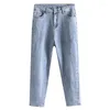 Jeans da donna L-8XL Pantaloni larghi in denim a vita alta da donna di grandi dimensioni Pantaloni Harem in denim per mamma Abbigliamento primaverile