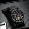 Zegarki mechaniczne luksusowe męskie zegarki automatyczne Tourbillon na rękę fazę fazę fazę Man Rose Gold Steel Masculino