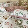 Bedding Sets French Pastoral Print Style Flowering Straw Set Duvet Cover Linen Fitted Sheet Pillowcases Home Textile