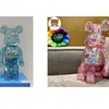 Ny Spot Bearbrick 400-1000% 28-70 cm transparent lila X-Girl Building Block Violent Bear Trend Handmade Doll Decoration Gift