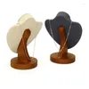 Jewelry Pouches Necklace Display Stand Vertical Solid Wood Microfiber Portrait Window Pendant Neck Disp