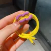 Fluorescent Brilliant Candy Color Small Fragrant Wind Hair Ring South Korea Colored Macaron Head Rope Tie Ball Hair Rope Dopamine