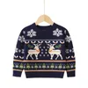 Pullover 2023 Christmas Sweatshirts Boys Girl Sweater Knit Cotton Clothes Autumn Winter Kids Slouchy Soft Wool Clothing Knitwear 231121