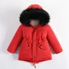 Abrigo de plumón 4-14 años Chaqueta de invierno para niñas adolescentes además de abrigo rompevientos cálido de terciopelo para niñas Cuello de piel Parkas con capucha Ropa de abrigo para niños 231120