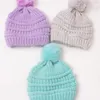 Hattar 2023 Spädbarn Baby Boys Girls Sticked Beanie Pompom Turban Winter Warm Hat With Hairball Children's Pullover Cap