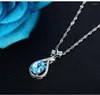 Choker Sound Of Nature Small Pipa Temperament Sea Blue Topas Clavicle Chain