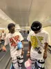 Мужские футболки Y2K Ретро уличный тренд Футболка в стиле хип-хоп 2023 Мода вычесть два белых принта Харадзюку Свободные мужские граффити Slow Runner