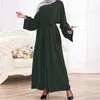 Casos étnicos Conjunto de abaya 2 peças combinando vestido de hijab muçulmano liso crepe quimono abayas for women dubai peru vestidos internos