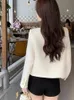 Kurtki damskie luksusowe francuskie eleganckie małe wełniane płaszcz dla kobiet jesienne zima koreańska fashon słodka tweed kurtka swoboda odzieży wierzchniej 231120