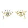 Pendant Necklaces Pandahall 5Pcs Eye Shape Brass Micro Pave Clear CZ Cubic Zirconia Pendants Metal Charm For Necklace Bracelet Jewelry