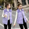 Women's Vests 2023 Autumn Winter Down Cotton Vest Trendy Knitted Big Lapel Quilted Coat Padded Sleeveless Parkas Jacket