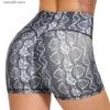 Yoga Outfit High Waist Elastic Printed Scrunch Booty Shorts V-cut Back Ruched Detail Camouflage Leopard Snakeskin Yoga Pants Gym Leggings T230421