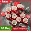 Mugs Christmas Ceramic Cute Mug Internal 3D Santa Snowman Elk Bear Animal Coffee Milk Water Cup Xmas Party Gift for Home Supplies 231120