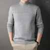 Мужские свитера размера плюс 4XL, однотонный свитер с воротником-стойкой, мужской осенне-зимний корейский Harajuku, мужские трикотажные пуловеры, модный винтажный джемпер из джерси